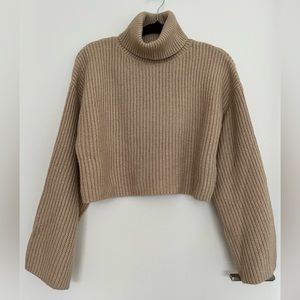 Monki cropped roll neck sweater. Size M